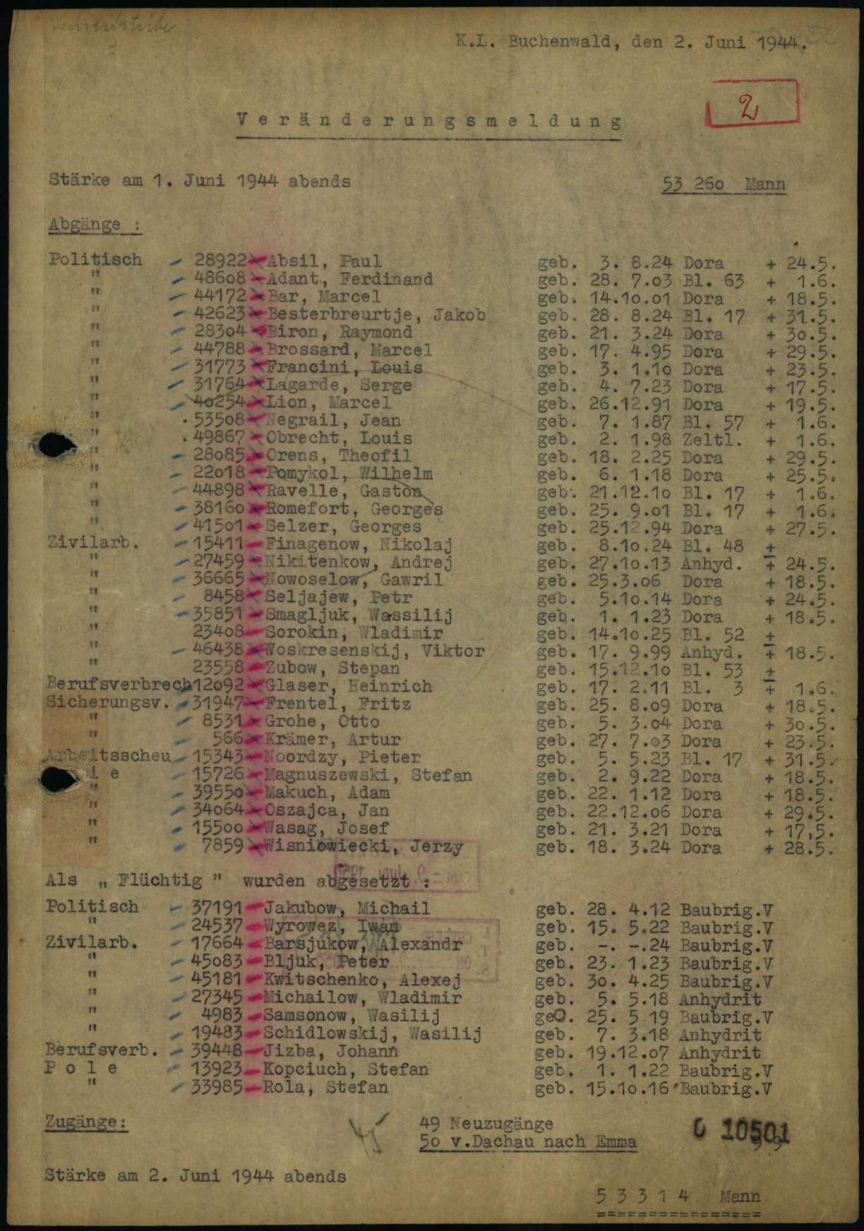 Explore documents of the Arolsen Archives | 8012574 - Part V, 01.06. ...