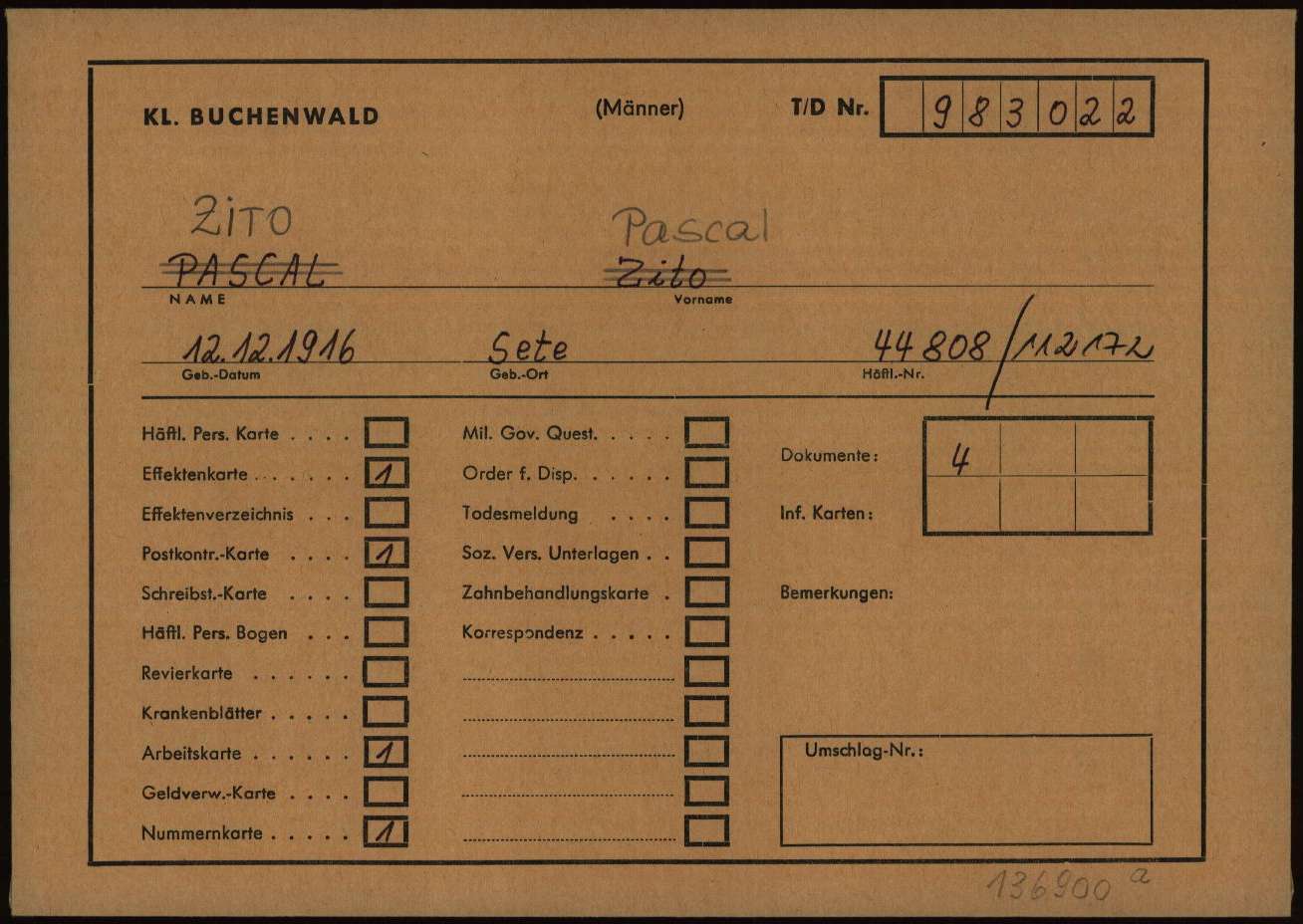 Explore documents of the Arolsen Archives | 01010503 002.072.243