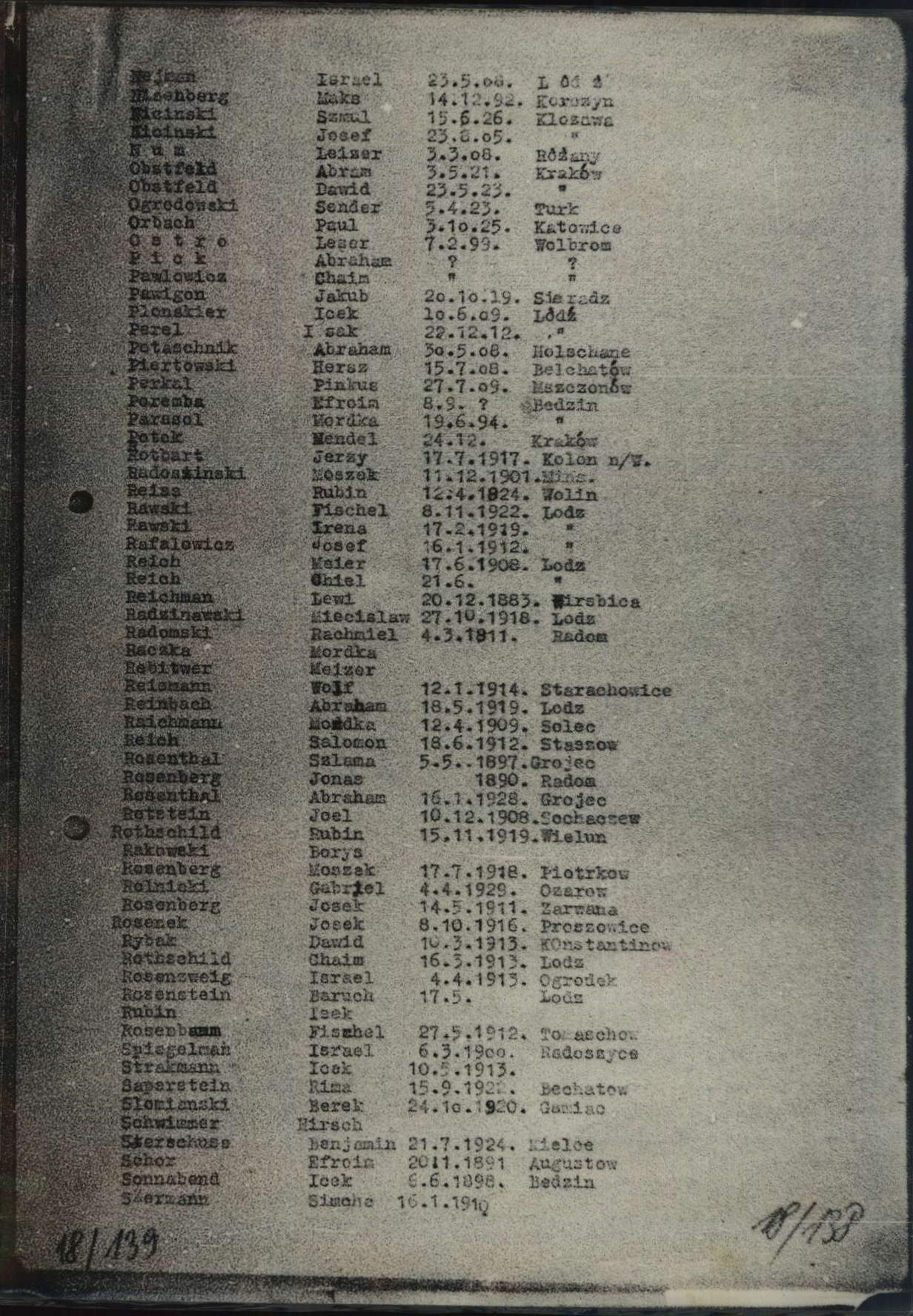Explore documents of the Arolsen Archives | 1510000 - Incomplete list ...