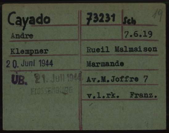 Ficha de salida del prisionero