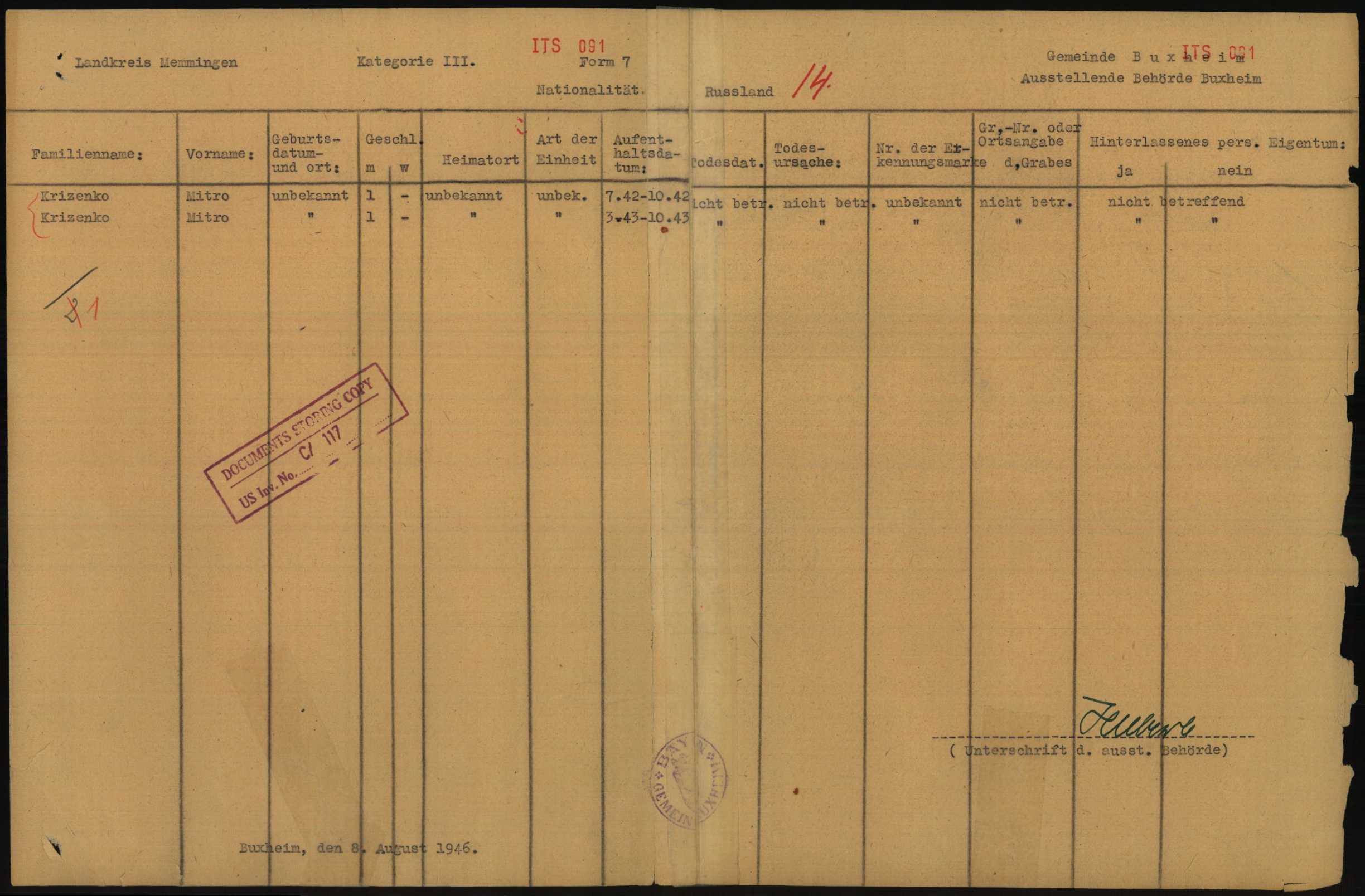 Explore documents of the Arolsen Archives | DE ITS 2.1.1.1 BY 094 RUS 0 ...
