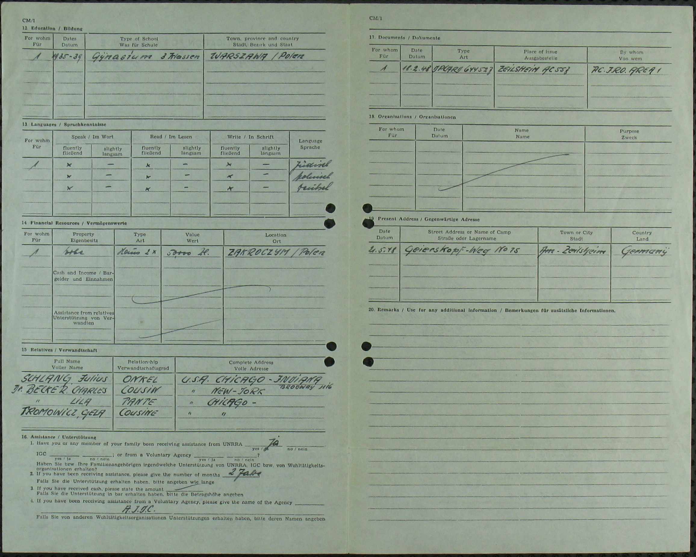 Explore documents of the Arolsen Archives | 32110000 339.369